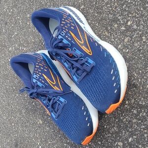 Brooks Glycerin GTS 20 Mens 12.5 Wide Shoes Road Running Trainer Blue Orange GUC